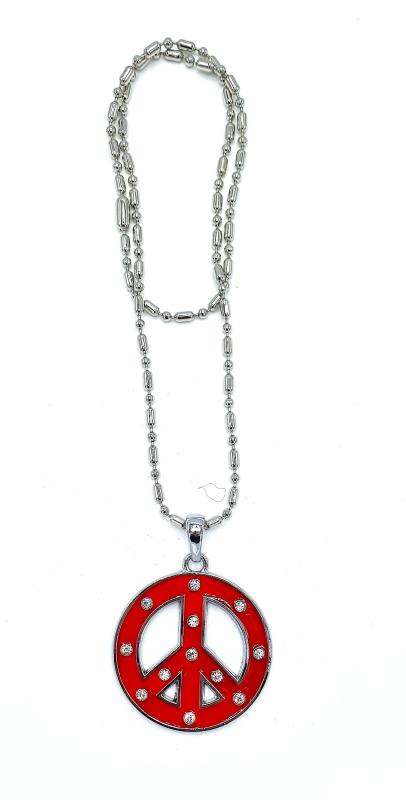 Necklace - Iced Peace Red
