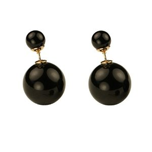 Double pearl earrings - Black