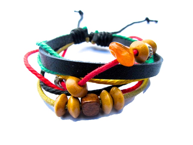 Rasta bracelets with stones and pearls