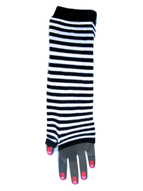 Arm warmers - Striped Black / White