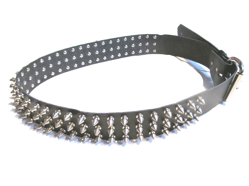 Black studded belt with silver studs