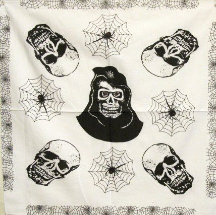 Bandana - skulls and cobwebs
