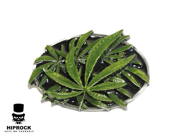 Belt Buckle - Green Marijuana