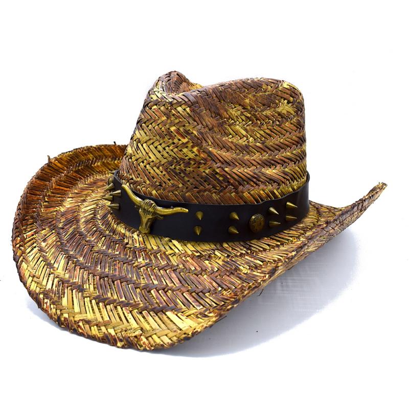 Cowboyhatt Tjur med nitar - handgjord hatt