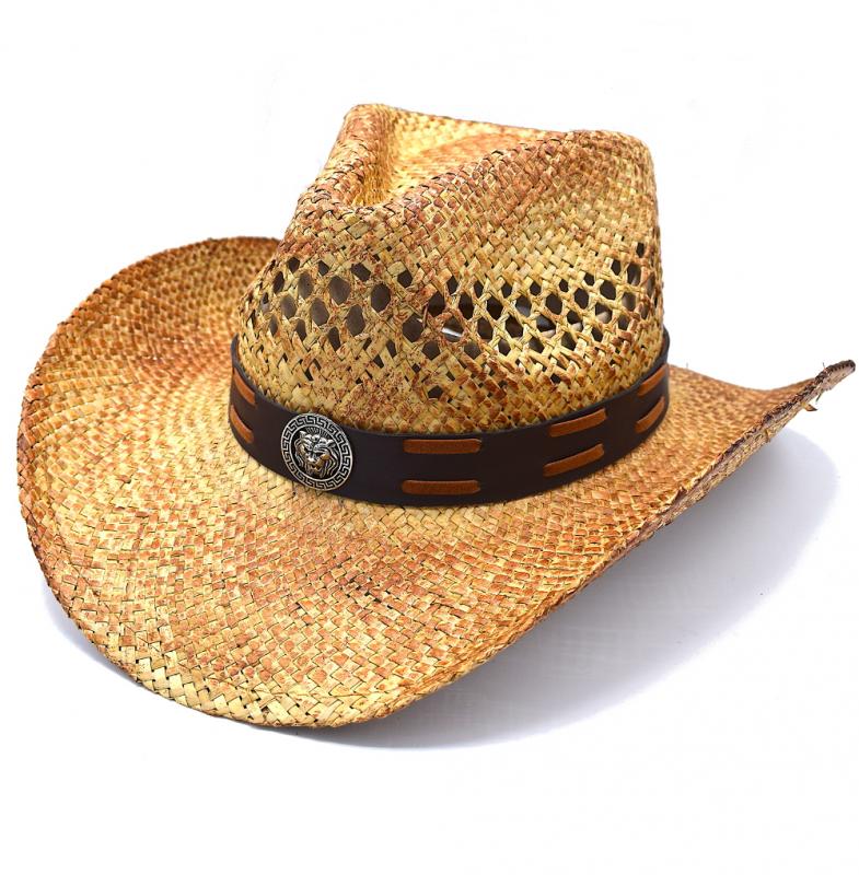 Cowboyhatt Medaljong och brun rem - handgjord hatt