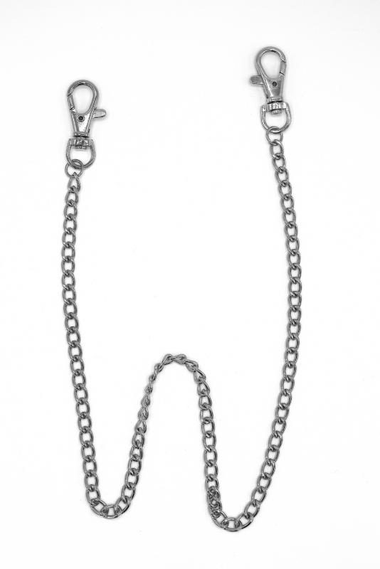 SILVER COLORED PANT CHAIN - TWO CARBON HANGES