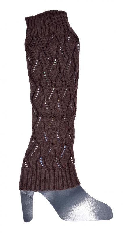 BROWN LEG WARMERS WITH PATTERN