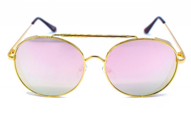 ROUND SUNGLASSES WITH LENS SHIELD PINK/GREEN
