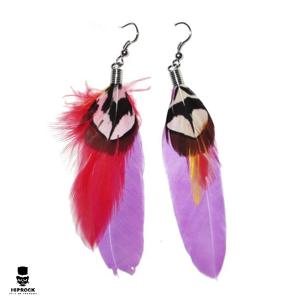 Feather Earrings - Colorful
