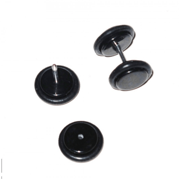 Fake Plug - Black with Black Rubber Round About