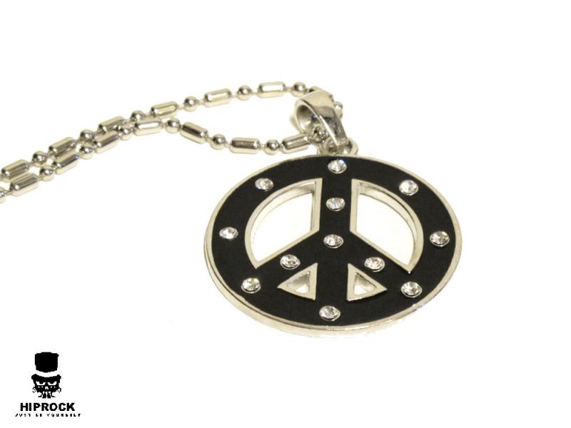 Necklace - Peace Black