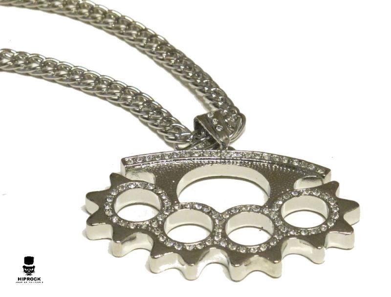 Necklace - Iced brass knuckles
