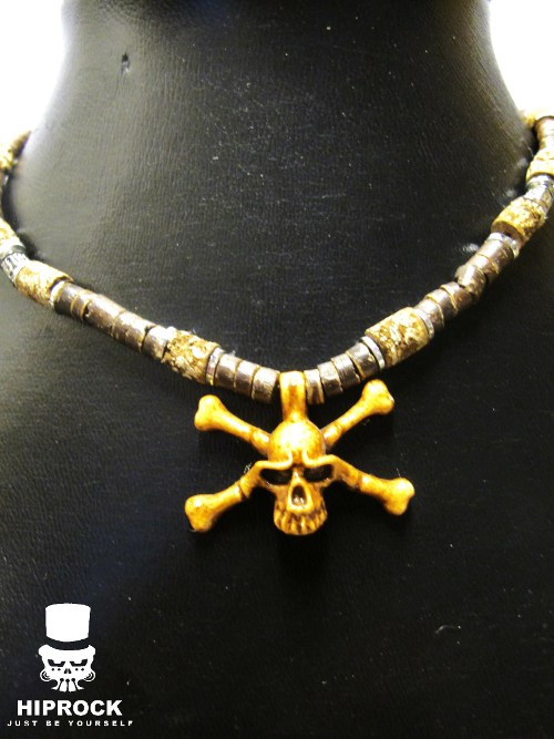 Wood Necklace - Skull