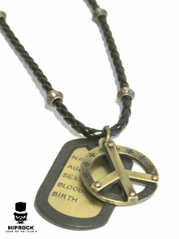 Necklace - Dog Tag Peace