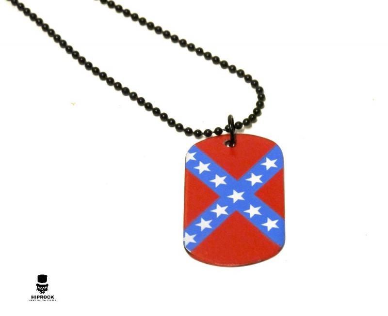 Necklace - Dog Tag Confederate flag