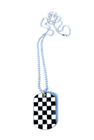 Dog Tag Necklace checkerboard