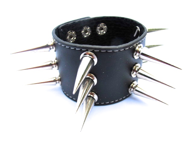 Leather bracelet with nail rivets