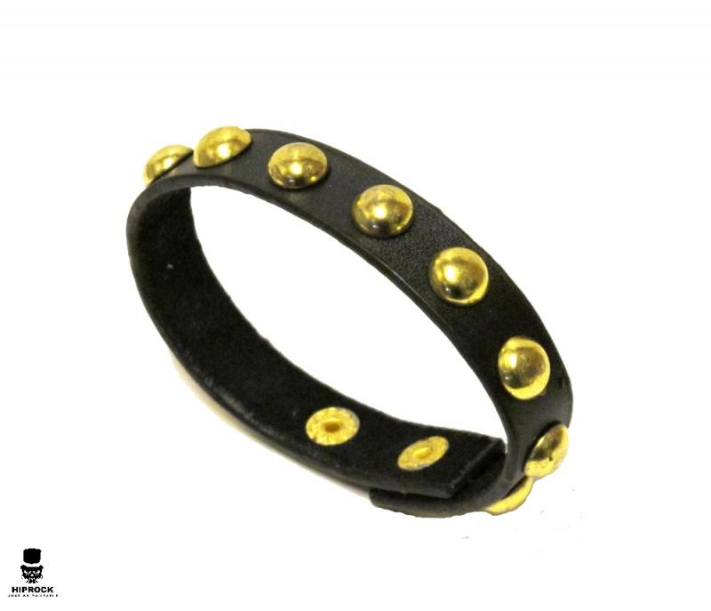 Leather bracelet with small round studs