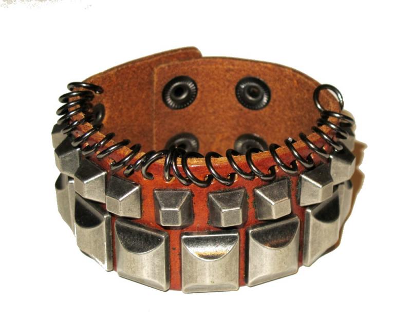 Leather Bracelet with  rivets