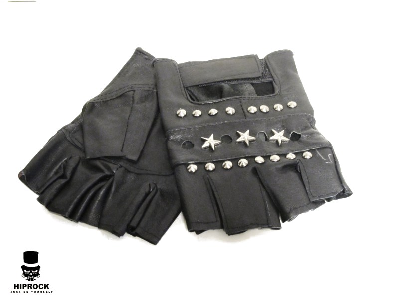Leather Gloves - Stars and round rivets