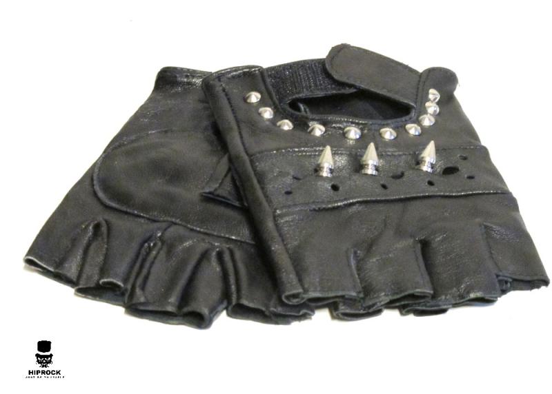 Leather Gloves - Spike and round rivets