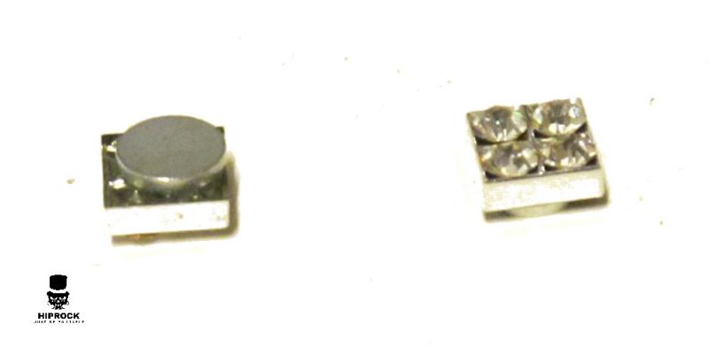 Magnetic Earrings - Square Crystal
