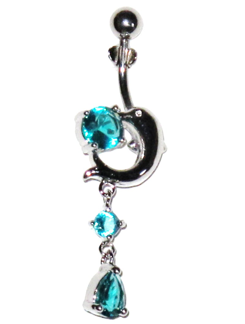 Belly Piercing - Dolphin Blue