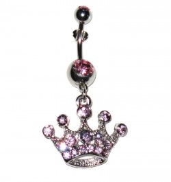 Navel Piercing - Crown Pink