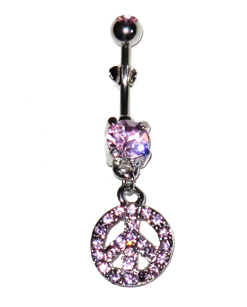 Navel Piercing - Iced Peace Pink