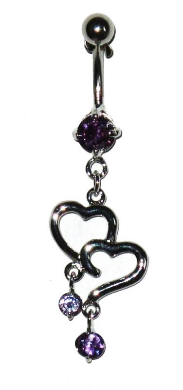Navel Piercing - Two Hearts
