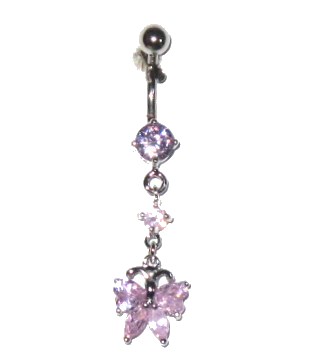 Navel Piercing - Pink Butterfly