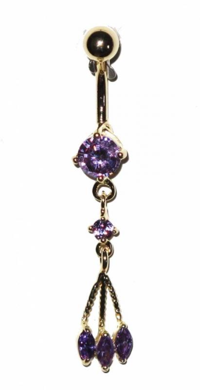 Navel Piercing - Purple Pearls
