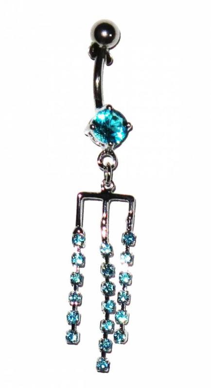 Navel Piercing - Blue Chains