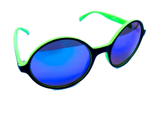 Round green black sunglasses