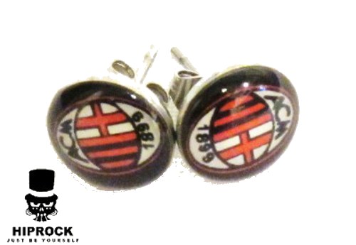 Button Earrings - AC Milan