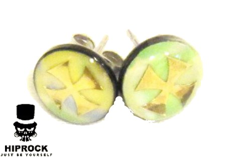 Button Earrings - maltesercross