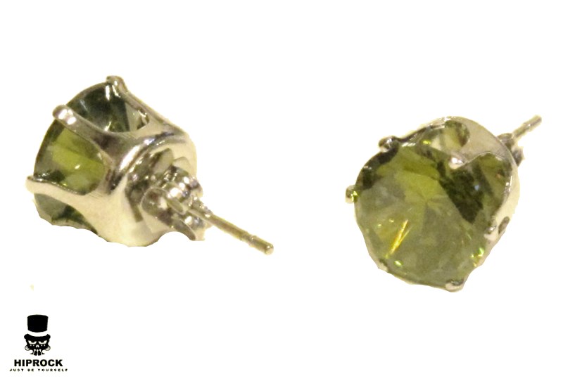 Bling Earrings - Green stone (several sizes)