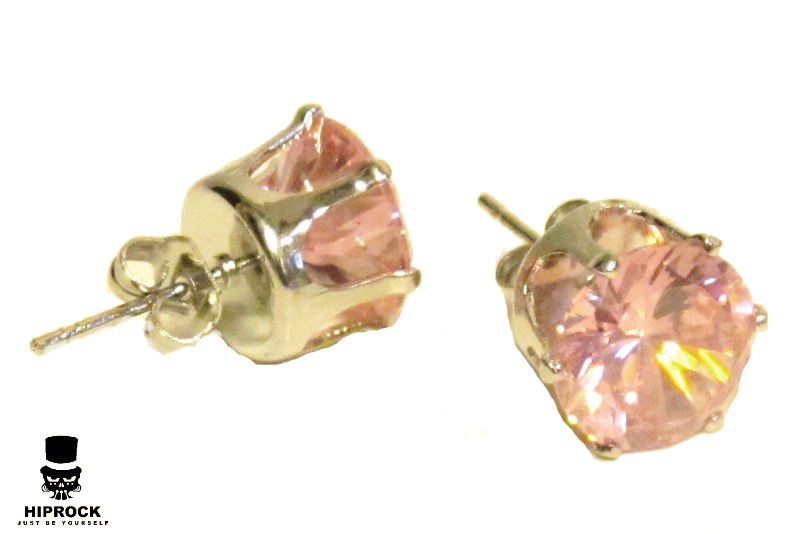 Bling Earrings - pink stone (Multiple Sizes)