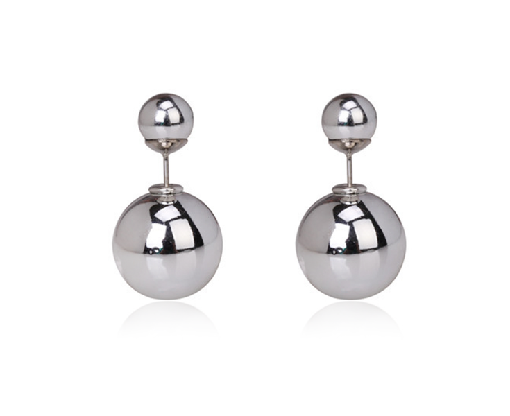 Double pearl earrings - Silver