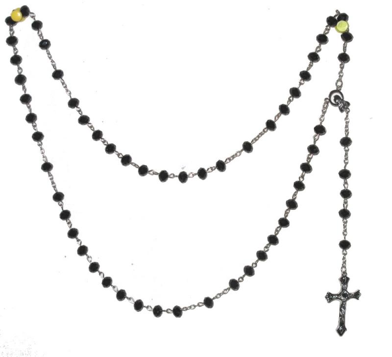 Rosary - Black Crystal Beads
