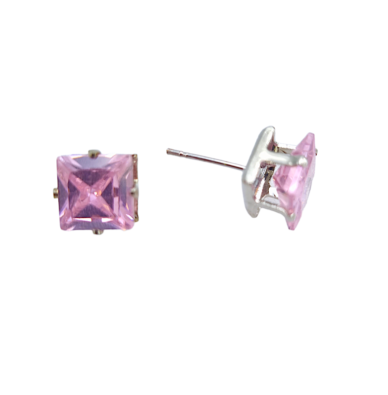 Bling Earrings - Pink stone (several sizes)