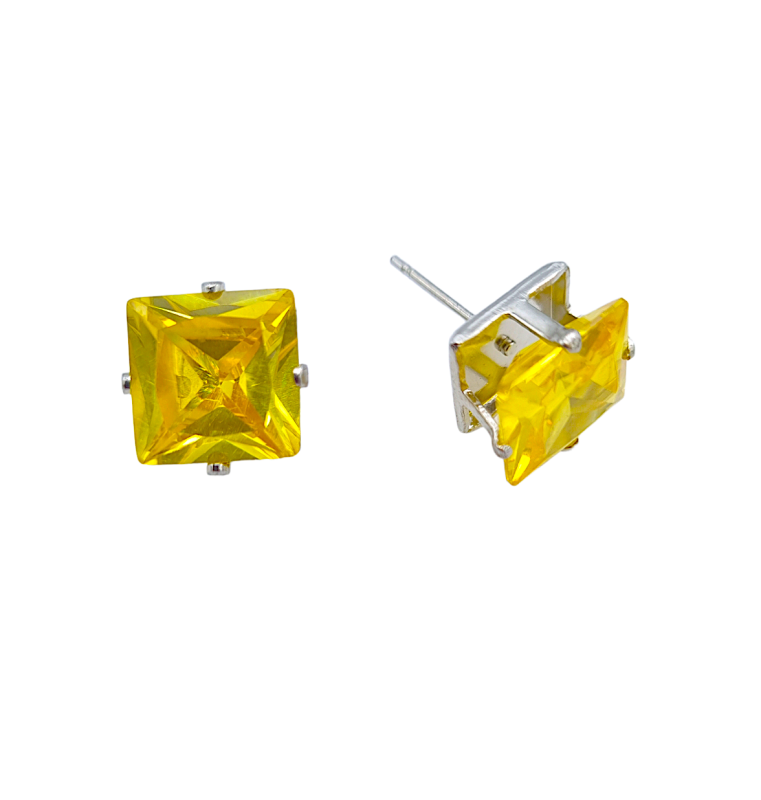 Bling Earrings - Yellow Stone (Multiple Sizes)