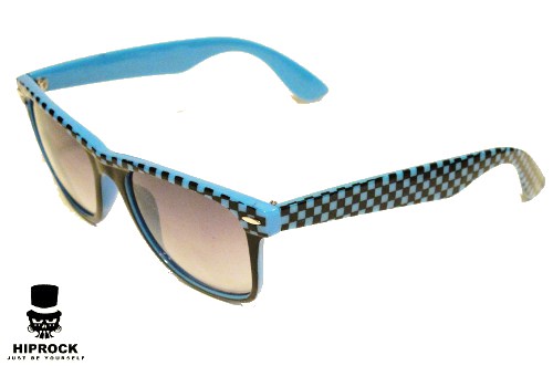 Wayfarer Sunglasses - Blue Checkered