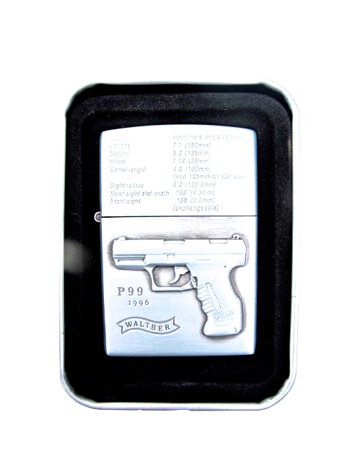 Pistol P99 - Silver gasoline lighters