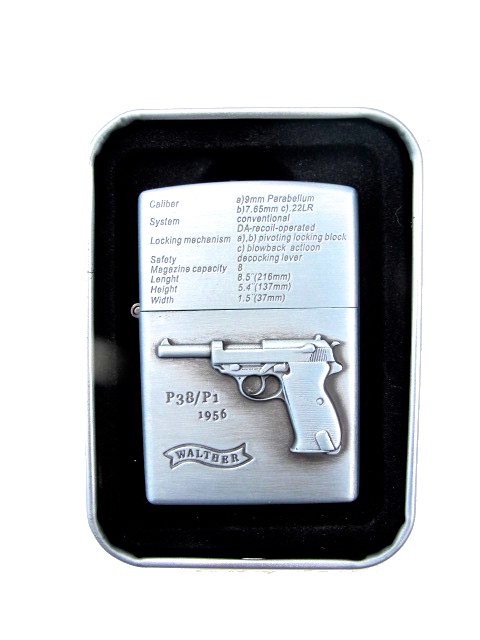 Pistol P38 / P1 - Silver petrol lighters