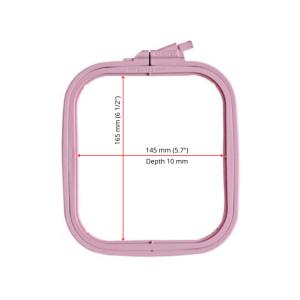 SCREWED PLASTIC EMBROIDERY HOOP 145x165 mm. Pink.