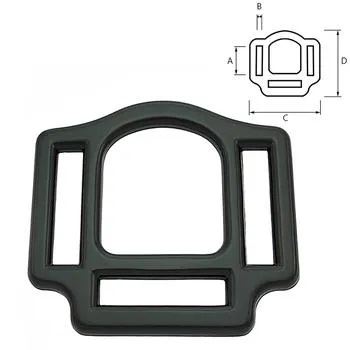 1 pc. Halter square, 25 mm, black