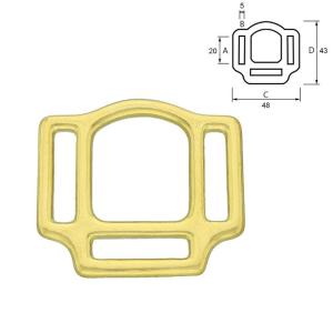 Halter square 20 mm. Mässing
