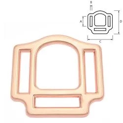 Halter square 25 mm. Rosé