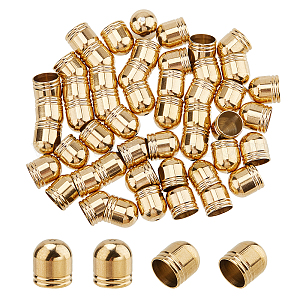 End caps, 8 mm, golden Stainless steel. 2 pcs.